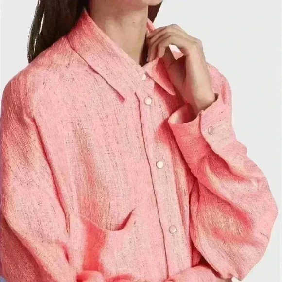IRO FOUNDA OVERSIZED CORAL SHIRT SHACKET - Picture 1 of 10